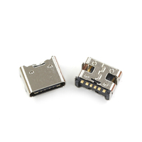 Connecteur femelle USB 3.1 Type-C 16 broches, simple rangée, sans trou, SMD, sur bande et bobine, boîtier tout cuivre et acier inoxydable pour PCB