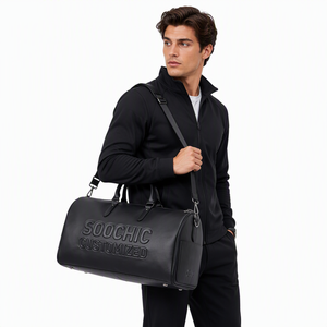 Sac de voyage <span class=keywords><strong>Soochic</strong></span> en cuir, personnalisé, gaufré, unisexe, grande capacité, pour le week-end, avec sangle amovible, support métallique - Product Image 1