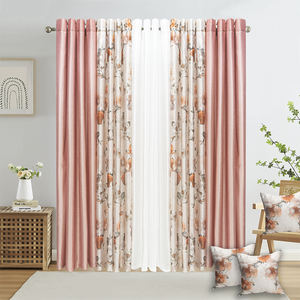 Stock d'usine 100% polyester Motif floral Haute occultation Design luxueux Rideaux pour salon - Product Image 4