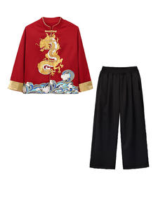 Costumes Tang pour garçons, costumes de Kung Fu pour le <span class=keywords><strong>Nouvel</strong></span> <span class=keywords><strong>An</strong></span> <span class=keywords><strong>chinois</strong></span>, costumes de scène avec broderie de <span class=keywords><strong>dragon</strong></span> pour les spectacles d'Halloween - Product Image 6