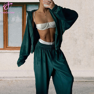 Loveda Ingrosso <span class=keywords><strong>Primavera</strong></span> 2026 Abbigliamento Donna: Cardigan con Zip a Maniche Lunghe Tinta Unita e Pantaloni Sportivi Casual - Product Image 6