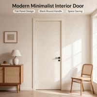 Porte de chambre moderne en bois massif, design minimaliste, finition mate blanche, poignée à levier noire, usage résidentiel, sécurité incendie.