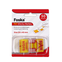 Foska – Bloc-notes adhésifs PET de différentes couleurs, autocollants de rappel, étiquettes de notes, marque-pages de rappel, onglets de livre