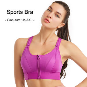 S <span class=keywords><strong>M</strong></span> L XL XXL 3XL 4XL 5XL Grosir Logo Kustom Bra Olahraga Yoga Tanpa Kawat Model Vest Resleting Depan Belakang Ukuran Besar Wanita - Product Image 4