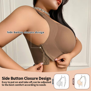 Soutien-gorge de maternité pour femmes, respirant, été, quotidien, fermeture latérale, bretelles réglables, double maintien, anti-affaissement, sans couture, grande taille - Product Image 3