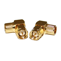 Connecteur coaxial SMA-C-JW5 en cuivre plaqué or, connecteur mâle SMA à angle, sertissage 50-5 câble