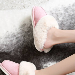 Chaussons d'hiver pour femmes, chaussures plates chaudes en peluche pour couple, chaussures douces d'intérieur pour femmes, chaussures à talon couvert pour femmes - Product Image 3
