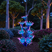 Lumières de Noël LED en PVC étanche IP65, fleurs artificielles 3D faites à la main, simulation d'anémone, flore féerique, corail, à faible consommation