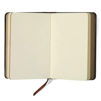 Carnet de notes en cuir noir A5 avec impression de logo personnalisé avec bordure dorée