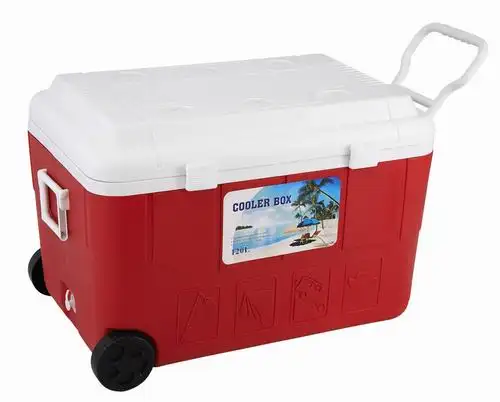 120L Plastic cooler box with wheel for outdoor fishing