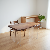 Offre d'usine jaune TALI bois dalle Table à manger Table centrale en bois naturel pour cuisine Restaurant hôtel-pour la maison bureau Villas