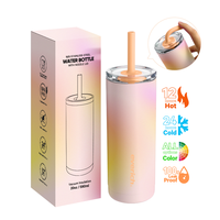 Botella de Agua Aislada de Acero Inoxidable 18/8 Everich de 20 oz para Bebidas Frías y Calientes, Libre de BPA, Tapa con Boquilla Flexible a Prueba de Fugas