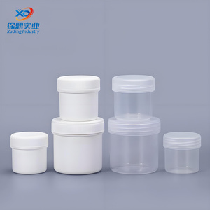 Tarros de mantequilla blanca transparente en stock listo, 4oz, 8oz, 16oz, recipientes de plástico para alimentos en polvo con tapa de rosca, tambores vacíos, cubos y barriles - Product Image 1