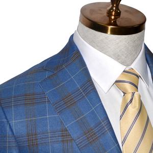 <span class=keywords><strong>Blazer</strong></span> sur mesure à simple boutonnage pour <span class=keywords><strong>homme</strong></span>, <span class=keywords><strong>bleu</strong></span> à <span class=keywords><strong>carreaux</strong></span>, costume pour <span class=keywords><strong>homme</strong></span>, costume de marié pour mariage - Product Image 3