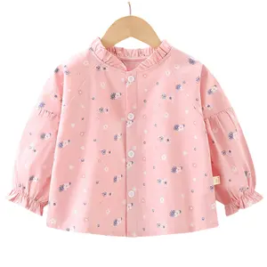 Girls Baby Floral Shirt 2024 Spring And Autumn New Fashionable Children's Shirts Korean Version Of The Fashion Cardigan Blouse