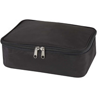 Sac cosmétique OEM en polyester imperméable avec poignée, grande capacité, portable, pour voyage, pochette de rangement pour maquillage, double fermeture éclair, personnalisable