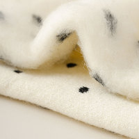 Chaussettes mi-mollet en coton épais et polaire pour femme, rayées noir et blanc, chaudes et douillettes pour l'automne et l'hiver