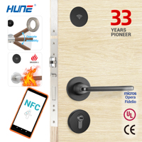 Serrure de porte sans clé HUNE en acier inoxydable, compatible avec les normes ANSI et européennes, avec fonction anti-panique pour Airbnb