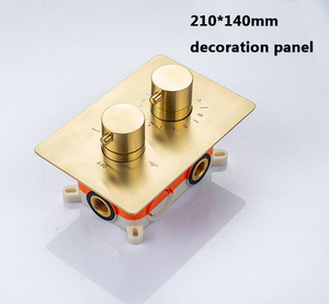 Brushed Gold Thermostatic Rain <strong>Shower</strong> Faucets Concealed Control Mixer <strong>Valve</strong> Adjustable Sliding <strong>Bar</strong> Set - Product Image 3