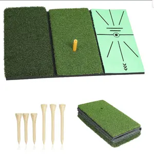 Hit Track 3-In-1 Opvouwbare Achtertuin Buitenshuis High-Density T-Shirt Gras Oefenmat Golf Training Aids Golf Hit Mat