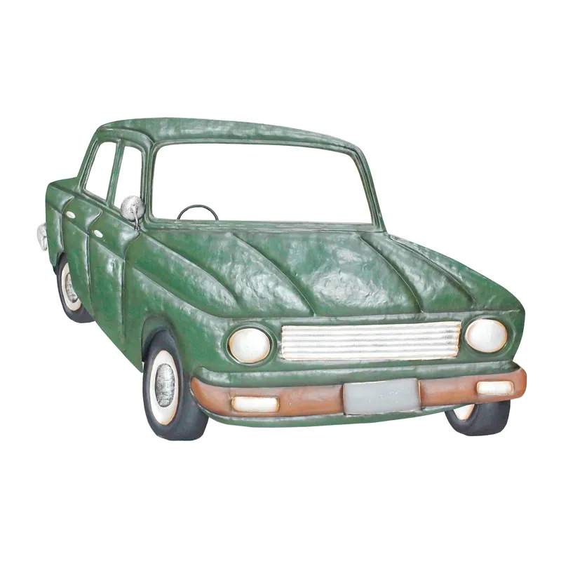 Coche sedán verde 3D americano clásico, decoración colgante de pared de Metal, Retro, artesanía, arte de pared