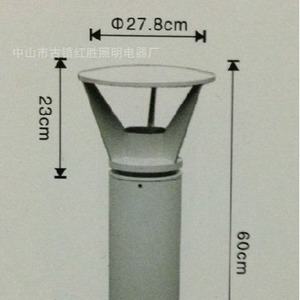 Lawn Lights Aluminum Alloy Led IP65 27.8cm Diameter 60cm Height Water Resistant <b>Outdoor</b> <b>Lighting</b> - Product Image 1