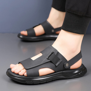 Sandales d'été pour hommes à bout ouvert en EVA, à enfiler, respirantes, avec semelle extérieure en caoutchouc, chaussures décontractées de plage - Product Image 4