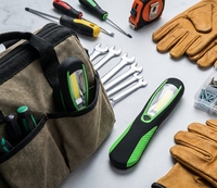 Lampe de travail portable HB-321 à LED COB 3W, alimentée par piles AA, étanche IP65, en ABS, magnétique, avec crochet de suspension pour atelier, autonomie de 4 heures