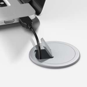 โต๊ะรูปตัวยูมีฮัทช์และลิ้นชักสีขาวไม้ - Product Image 3