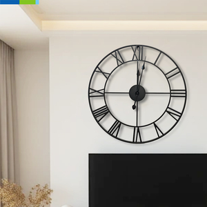 Moderne 60cm METALL Wanduhr mit Quarz-Analogzeiger, Geräuschlos, Batteriebetrieben, Abstraktes Muster, Einseitig, für Innenräume - Product Image 1