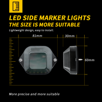 DXZ MD-F24-W 12V-24V 18 LED Feu de position latéral ambre, indicateur de dégagement, feu d'avertissement de rechange, type OE MDS24W, pour nouveau camion