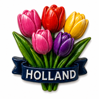 Aimant de réfrigérateur en résine WeiVista, fleur de tulipe hollandaise, souvenir touristique, fabricant en gros sur mesure