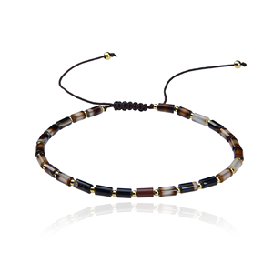 Gelang perhiasan modis 3*5cm gelang manik-manik bentuk tabung gelang batu akik India gelang dapat disesuaikan - Product Image 2
