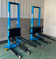 Carrello Elevatore Semi-Elettrico Portatile KAD 500KG 1000KG con Sistema di Controllo Remoto e Batteria al Litio, Altezza di Sollevamento 1.5m 1.6m