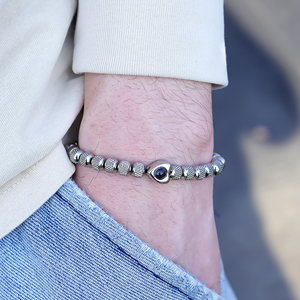 Bracciale fotografico personalizzato per uomo e donna <span class=keywords><strong>bracciali</strong></span> di proiezione con perline in pietra naturale - Product Image 6