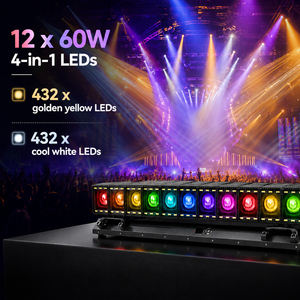 Barra Móvil LED Wash <span class=keywords><strong>de</strong></span> 12x60W con Efecto Ondulado RGBW 4 en 1, Zoom Pixel, DMX512, Luces para Discoteca, DJ, <span class=keywords><strong>Club</strong></span> Nocturno, Fiesta, Escenario, Eventos - Product Image 2