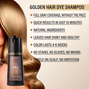 Shampoo colorant doré SILU, coloration naturelle semi-permanente, produit de coloration personnel, vegan, sans ammoniaque, shampooing colorant pour <span class=keywords><strong>cheveux</strong></span> gris - Product Image 4