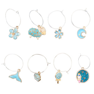 Cartoon Wine Glass Rings 20-40Pcs Round Design For Party Birthday Decorations - Product Image 3