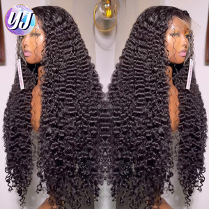 未加工的缅甸处女发，高清蕾丝全前额假发，无胶，角质层对齐，100%真人发，深波浪假发，适合女性 - Product Image 2