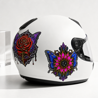 Autocollant en vinyle gothique personnalisé, motif floral sombre, papillon, œil, autocollant découpé à la forme, auto-adhésif, repositionnable, pour skateboard, casque