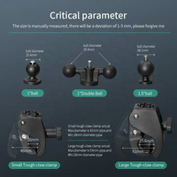 Clip de fixation à double pince de moniteur à dégagement rapide pour support de téléphone de moto de vélo Gopro/support de téléphone de caméra d'action