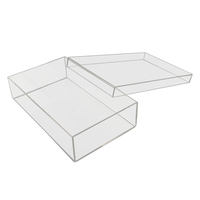 Plateau de service en acrylique transparent personnalisé, épaisseur 5 mm, facile à assembler, pour la maison, la table, le comptoir de salle de bain, la présentation en magasin, les cadeaux