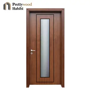 बेहतर गुणवत्ता रंग रंग तैयार किए आधुनिक लिबास के साथ लकड़ी के दरवाजे ग्लास