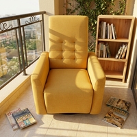 Fauteuil inclinable électrique ergonomique PUZE PZ108 jaune pour personnes âgées avec fonction de massage, interface USB et support en bois