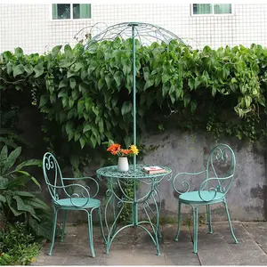 مجموعة كراسي الحدائق بأوروبا الشمالية بتصميم بسيط للبيع بالجملة كراسي طاولة للحدائق مصنوعة من الحديد الزهر كرسي معدني للحدائق مع طاولة