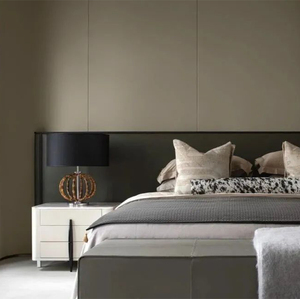 Juego de muebles de dormitorio Cama doble Europea <span class=keywords><strong>Deluxe</strong></span> King Board Cama de madera Cama de princesa dorada 1,8 m Ropa de cama Juego de muebles de dormitorio - Product Image 5