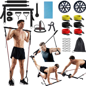 Barra de Pilates para Entrenamiento de Fuerza, Yoga, Fitness, Set de Rodillos Abdominales para el Hogar, Kit de Barra de Pilates para Tonificación de Cuerpo Completo - Product Image 1