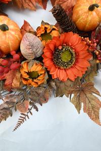 Guirnalda de Otoño de Halloween personalizada de 24 pulgadas para colgar en la puerta, coronas de vid decoradas con calabaza - Product Image 4