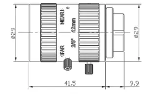 Lensa len FA inspeksi industri, 10MP 8 12 16 25 35 50mm USB CCD C Mount mesin penglihatan