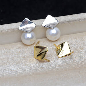 ต่างหูมุกบาร็อคเงินแท้ S925 ยี่ห้อ Wenchi สำหรับผู้หญิง ใช้ได้หลากหลาย ใช้เป็นจี้ DIY อุปกรณ์เสริมสำหรับผู้หญิง ต่างหูแบบติดหู จี้รูปทรงหมวก ถาดเปล่าสำหรับทำจี้ - Product Image 1